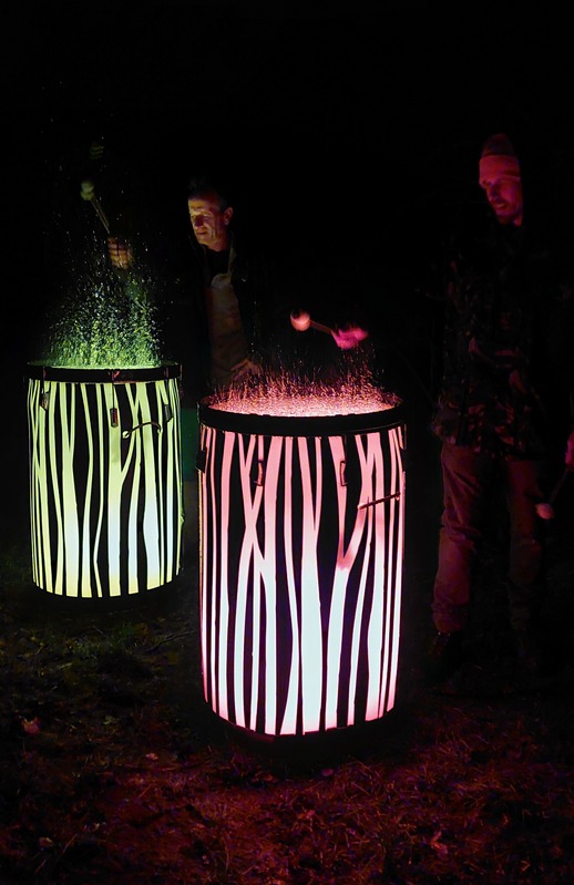 Dystopian illuminated bar installation