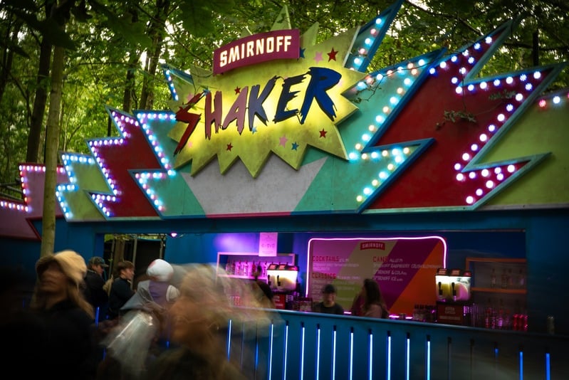 Smirnoff Shaker bar facade